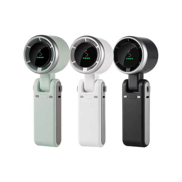 006-2.webp Mini Turbo Fan – 3600mAh, Compact Design in Black, White & Light Green Colours