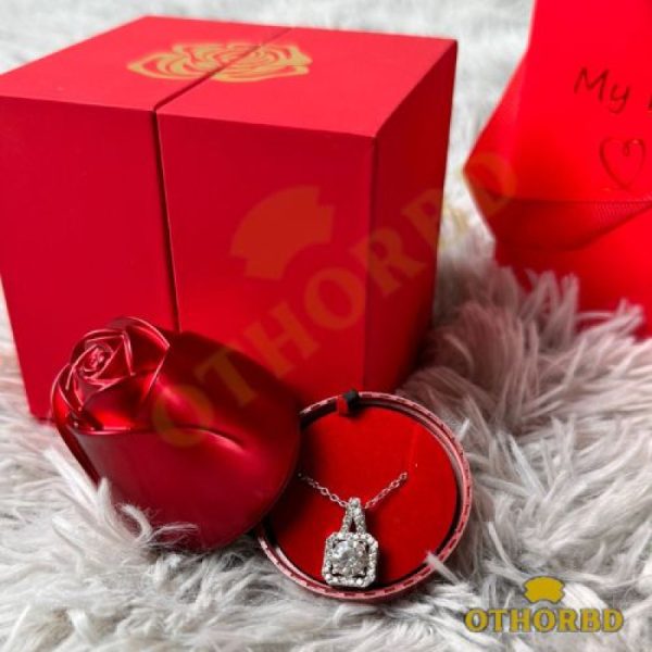 Valentine's Day Rose Lifting Gift Box + Pendant